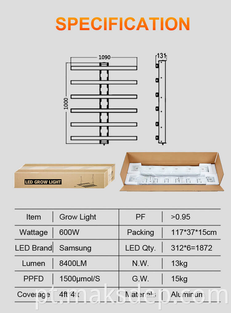 stock bar led grow light 800w for grow tent light